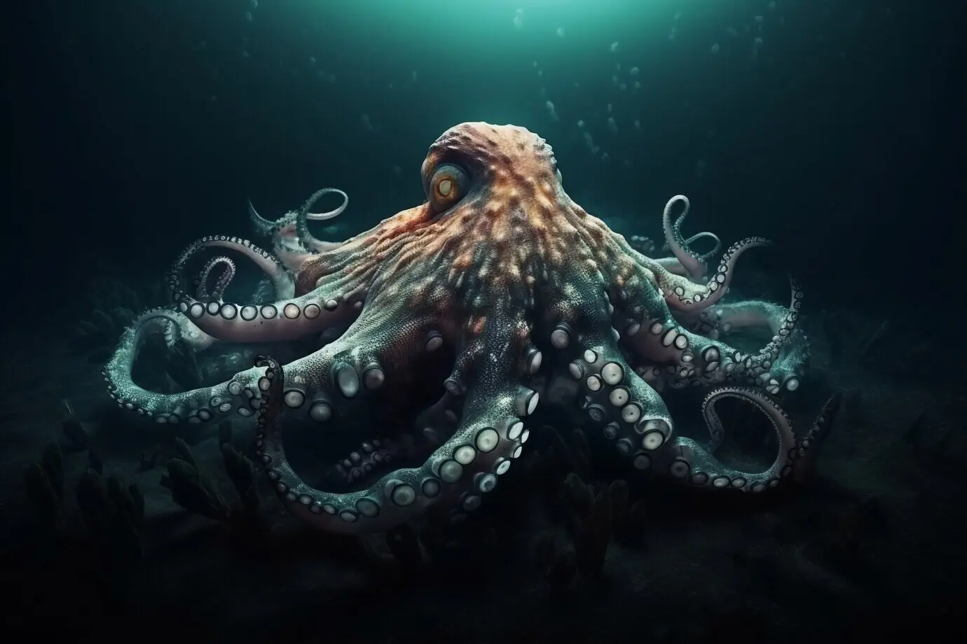 Oktopus vom Meeresboden
