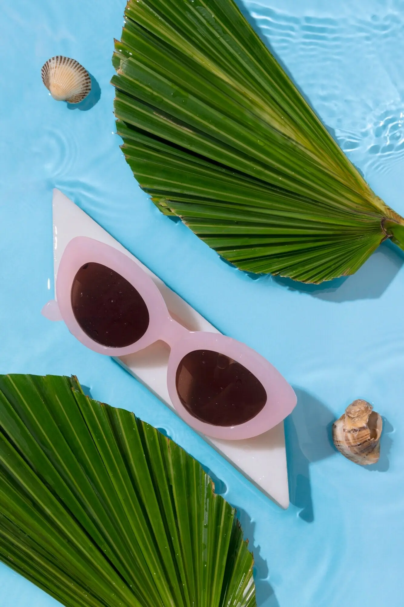 Draufsicht auf Strandaccessoires